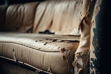 Damage And Torn Sofa. Generative AI