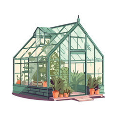 Wall Mural - Greenhouse architecture with potted plants inside