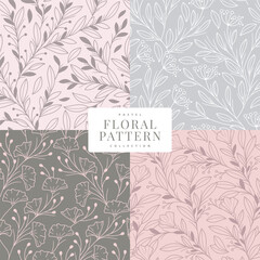 Wall Mural - floral pattern pastel color collection vector template