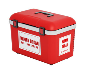 Wall Mural - Human organ transport box isolated on transparent background