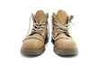 A pair of work boots isolated on a white background.