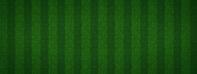 Football green grass stadium texture top view vector background. Soccer sport game field seamless realistic pattern. Synthetic fotball tile striped meadow surface closeup layout illustration.