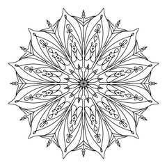 Coloring book Lace pattern The tattoo. Vector Mandala. Floral. Flower. Oriental. Book Page. Outline.Vector abstract mandala pattern. Art on the wall. Simple
