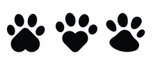 Dog And Cat Paw Print Vector Illustrations