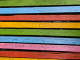 Fototapeta Tęcza - Wood material background for Vintage wallpaper. colorful wooden boards.
