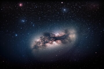 Wall Mural - heart, with stars and planets visible in the night sky of a distant galaxy, created with generative 