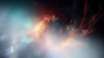 Wall Mural - space and glowing nebula background. ai generated.
