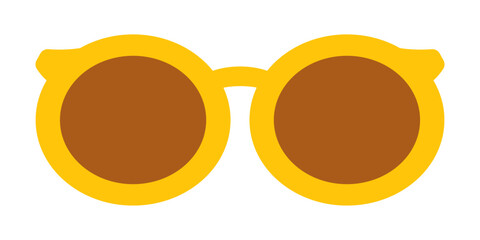 Vector sunglass in flat design. Yellow frame sunglasses. Glasses for sunny weather.