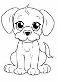 Fototapeta Psy - Coloring page for kids of a dog