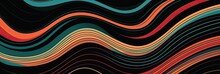 A Pattern Of Overlapping, Curved Lines In Various Colors Background. Generative AI