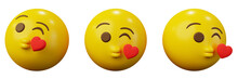3d Emoticon Blow A Kiss Emoji Or Yellow Ball Emoticon Creative User Interface Web Design Symbol
