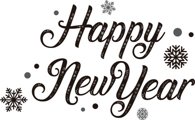 Wall Mural - Happy New Year Logo. Abstract Hand drawn creative calligraphy vector logo design. New year Logo Design