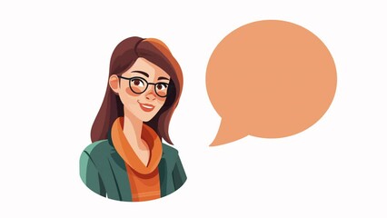 Sticker - woman with speech bubble animation