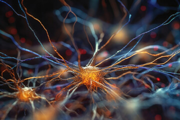 abstract neuron cell science illustration cell health science. generative ai.