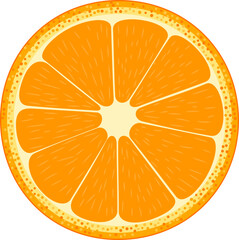 Orange. Half orange fruit Organic fruit. Flat style. Vector illustration for any design.