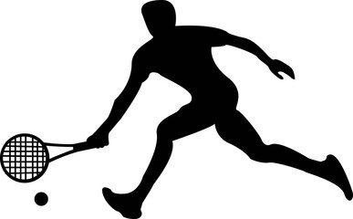 SILHOUETTE OF TENNIS PLAYER,SPORTS , ATHLETE IN ACTION