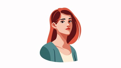 Sticker - young redhead woman smiling animation