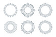 © ELENA - Set of decorative frames Elegant vector element for design in Eastern style, place for text. Floral gray and white borders. Lace illustration for invitations and greeting cards