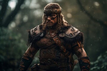 a strong impression, gallant look celtic warrior, cinematic high resolution image. generative AI