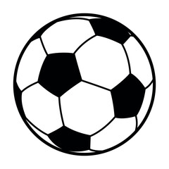 Wall Mural - football ball - black and white vector silhouette symbol illustration of soccer ball, white background