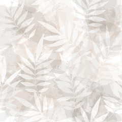 Canvas Print - Leaves pattern. Watercolor leaves seamless vector background, textured jungle print