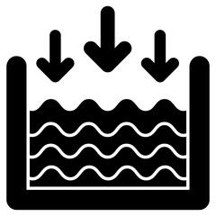 Wall Mural - a unique design icon of water level down