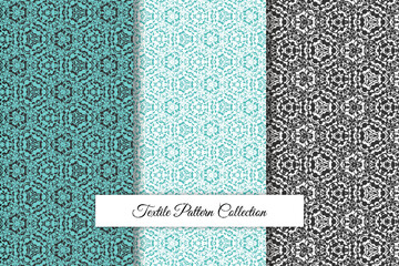 Aufkleber - Vector pattern black and white set of textile patterns, Vector seamless pattern set of textile patterns, geometric pattern set Vector