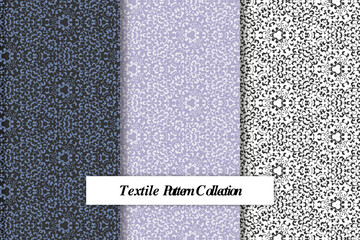 Aufkleber - Vector pattern black and white set of textile patterns, Vector seamless pattern set of textile patterns, geometric pattern set Vector