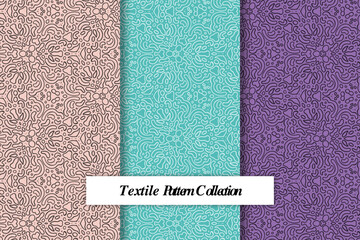 Aufkleber - Vector pattern black and white set of textile patterns, Vector seamless pattern set of textile patterns, geometric pattern set Vector