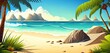 Sandy tropical beach History of the Summer Season Generative AI