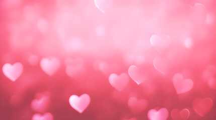 Wall Mural - abstract bokeh heart shape pink background