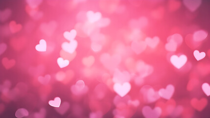 Wall Mural - abstract bokeh heart shape pink background