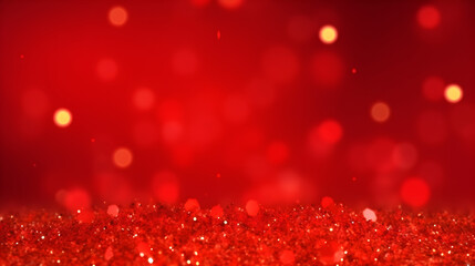 Wall Mural - red christmas background with bokeh