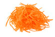 Grated carrots fresh, ripe, orange are ready to eat as salad ingredient or beverage.
