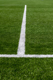 Fototapeta  - linie na sztucznej murawie boiska do piłki nożnej