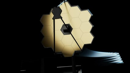 Wall Mural - the James Webb space telescope in space. the video has an alpha channel