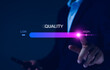© LALAKA - High Quality Assurance Concept. high quality assurance mark, good service, premium service assurance, excellence service, high quality, excellence guarantee. Certification and standardization process.