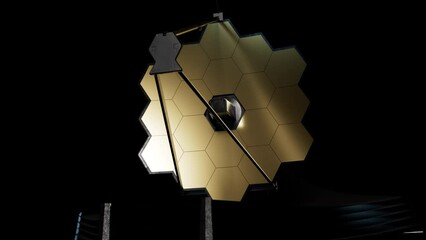 Wall Mural - the James Webb space telescope in space. the video has an alpha channel