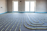 Fototapeta Perspektywa 3d - underfloor heating system in construction of new residential house