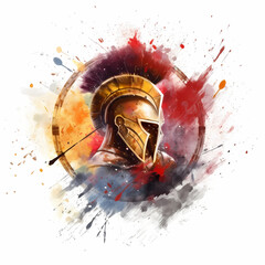 Wall Mural - Sparta Warrior Logo. Generative AI