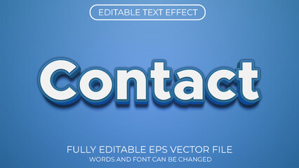 Contact editable text effect. Editable text style effect