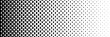 horizontal black halftone of semicircle design for pattern and background.