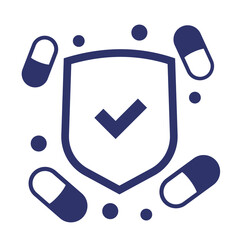 Wall Mural - antiviral medicine, pills png icon on white