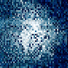 Sticker - A two-tone abstract square pattern,  in the style of pointillism dots. Generative Ai.