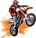 Fototapeta Kosmos - man ride motocross for t shirt design