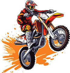 Wall Mural - man ride motocross for t shirt design