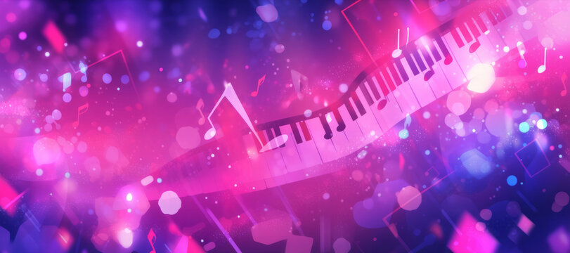 Music background with piano. Illustration AI Generative.