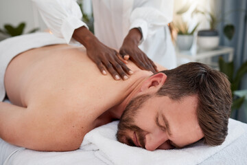 Poster - Great skin doesnt happen by chance, it happens by appointment. Shot of a man enjoying a day at the spa.