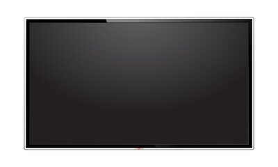 realistic modern tv screen mock up. large computer monitor display. blank television template. png c