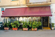 Pisa, Italy - March 18, 2022: Old houses in Pisa, Tuscany, Italy. Beautiful Italian street of old provincial town. street decorated with flowers and plants in pots. 